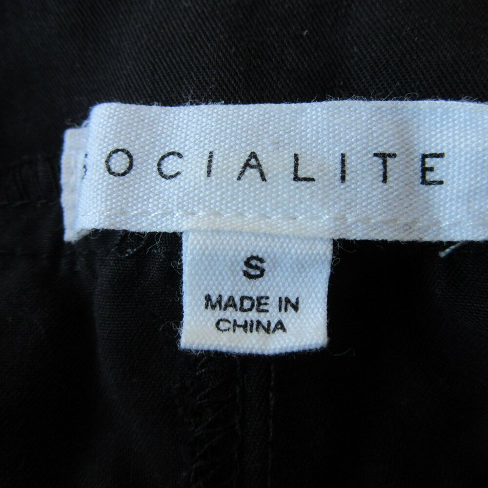 SOCIALITE Black Pleated Tie Waist S Straight Leg Pants - Picture 3 of 4